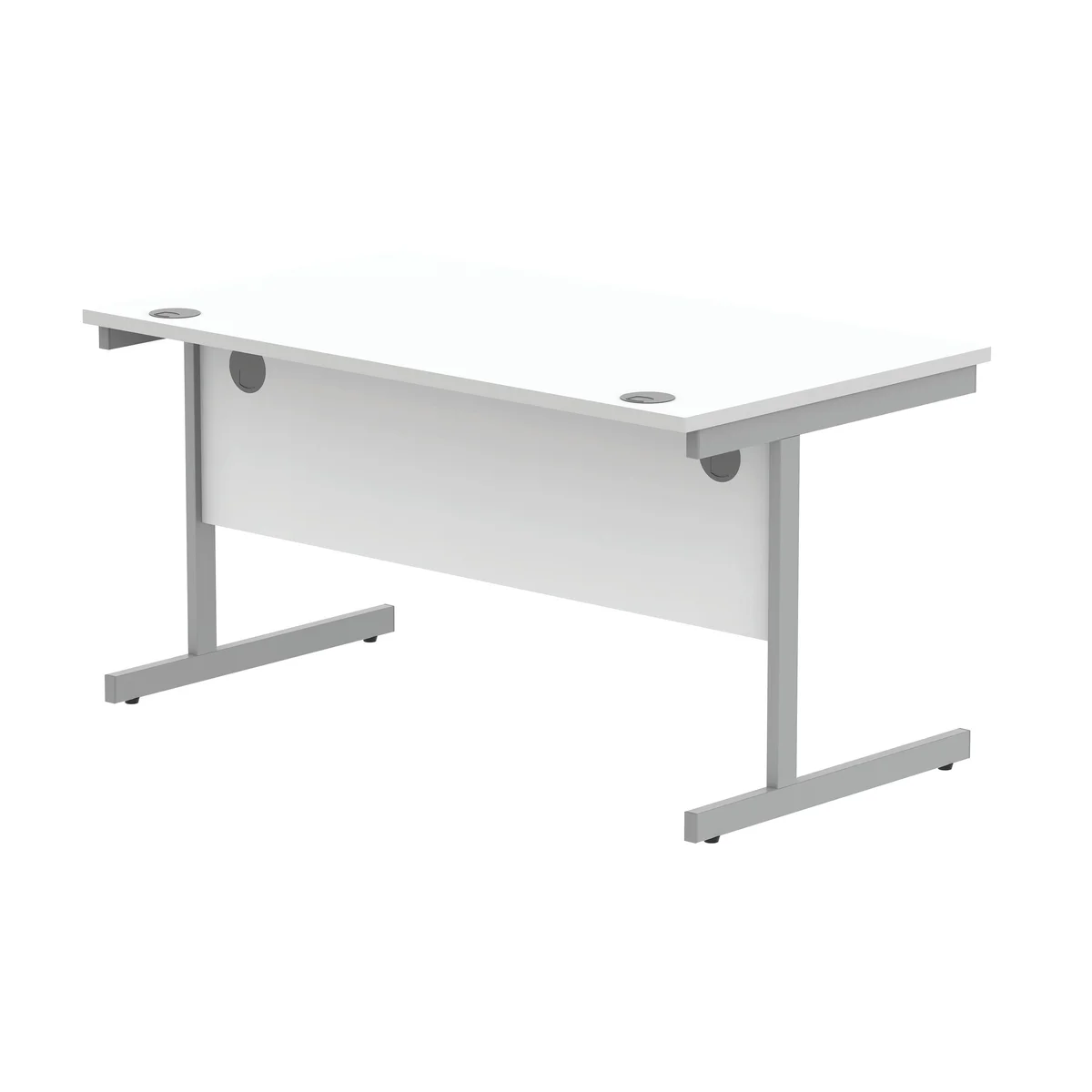 Astin Rectangular Single Upright Cantilever Desk 1400x800x730mm Arctic White/Arctic White KF803617 - Image 3