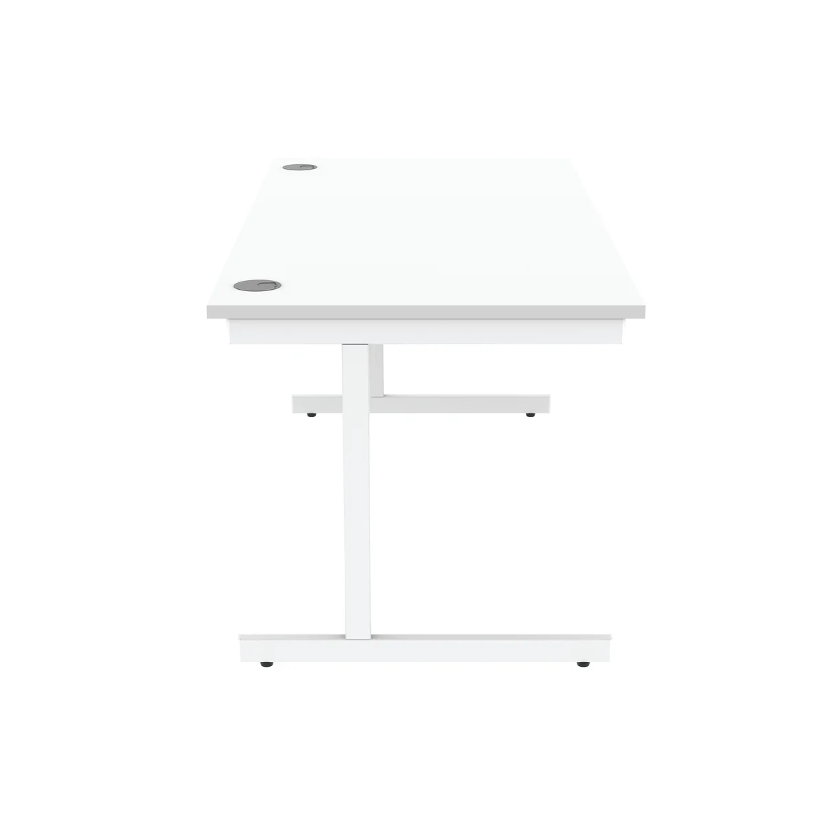 Astin Rectangular Single Upright Cantilever Desk 1600x800x730mm Arctic White/Arctic White KF803627 - Image 2