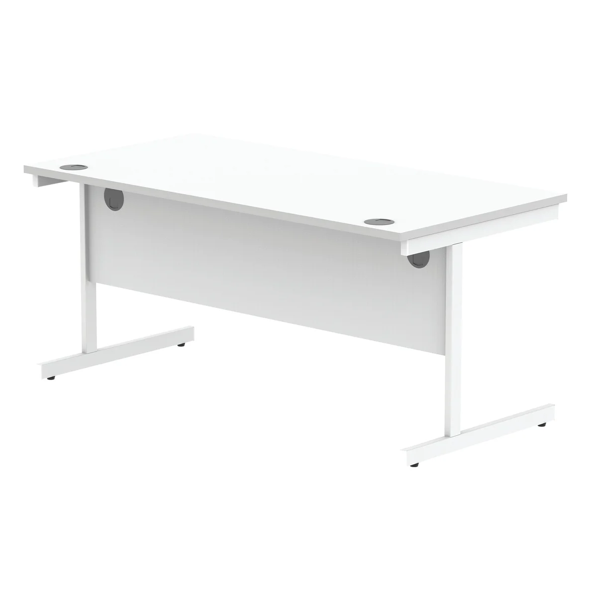 Astin Rectangular Single Upright Cantilever Desk 1600x800x730mm Arctic White/Arctic White KF803627 - Image 3