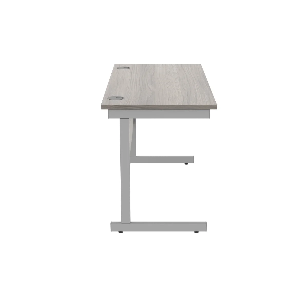 Astin Rectangular Single Upright Cantilever Desk 1200x600x730mm Alaskan Grey Oak/Silver KF803637 - Image 2