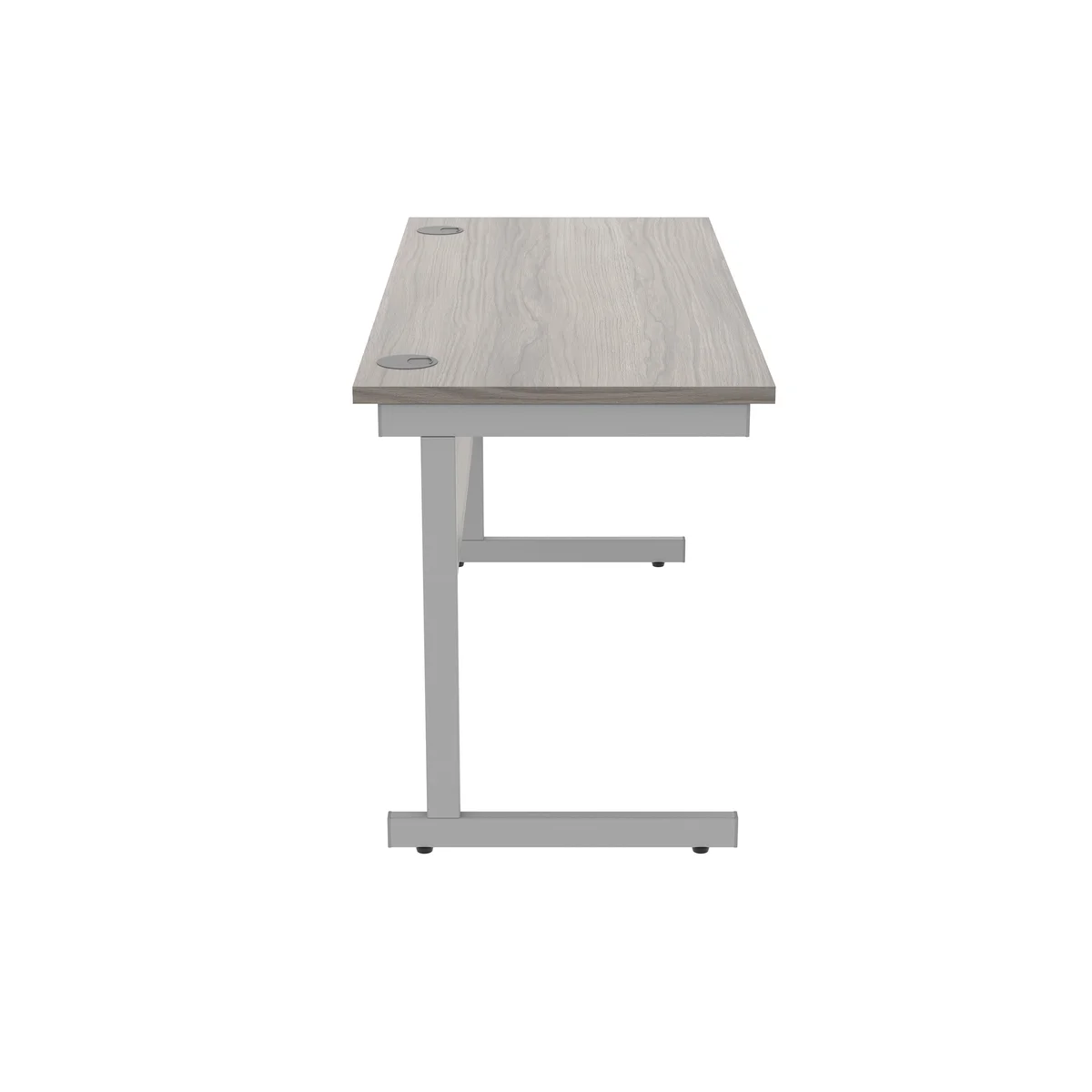 Astin Rectangular Single Upright Cantilever Desk 1400x600x730mm Alaskan Grey Oak/Silver KF803657 - Image 2