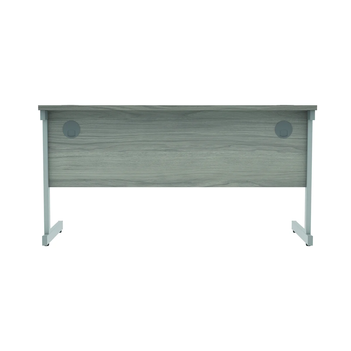 Astin Rectangular Single Upright Cantilever Desk 1400x600x730mm Alaskan Grey Oak/Silver KF803657 - Image 4