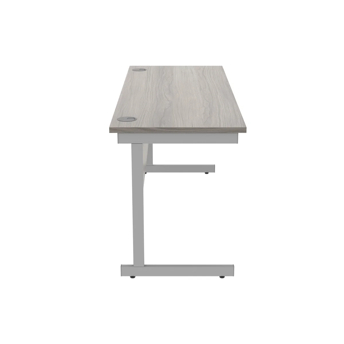 Astin Rectangular Single Upright Cantilever Desk 1600x600x730mm Alaskan Grey Oak/Silver KF803667 - Image 2