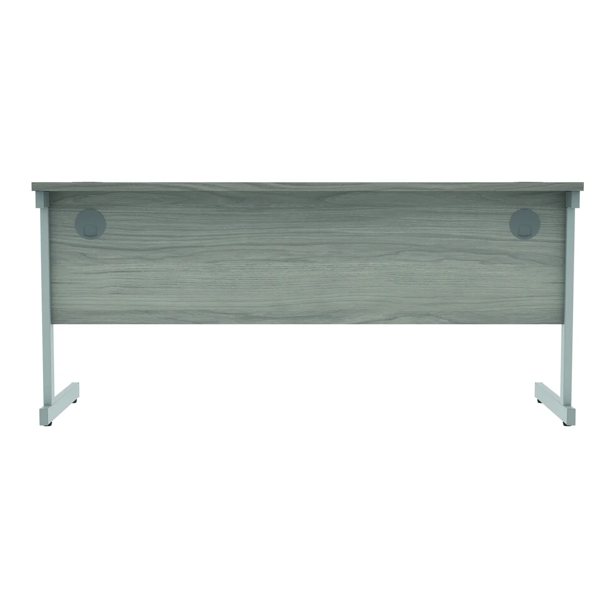Astin Rectangular Single Upright Cantilever Desk 1600x600x730mm Alaskan Grey Oak/Silver KF803667 - Image 4