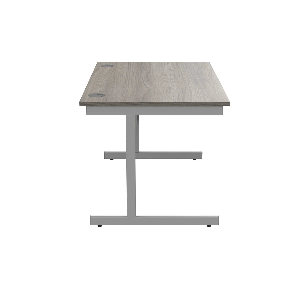 Astin Rectangular Single Upright Cantilever Desk 1200x800x730mm Alaskan Grey Oak/Silver KF803677 - Image 2