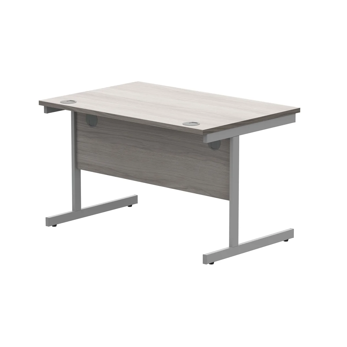 Astin Rectangular Single Upright Cantilever Desk 1200x800x730mm Alaskan Grey Oak/Silver KF803677 - Image 3