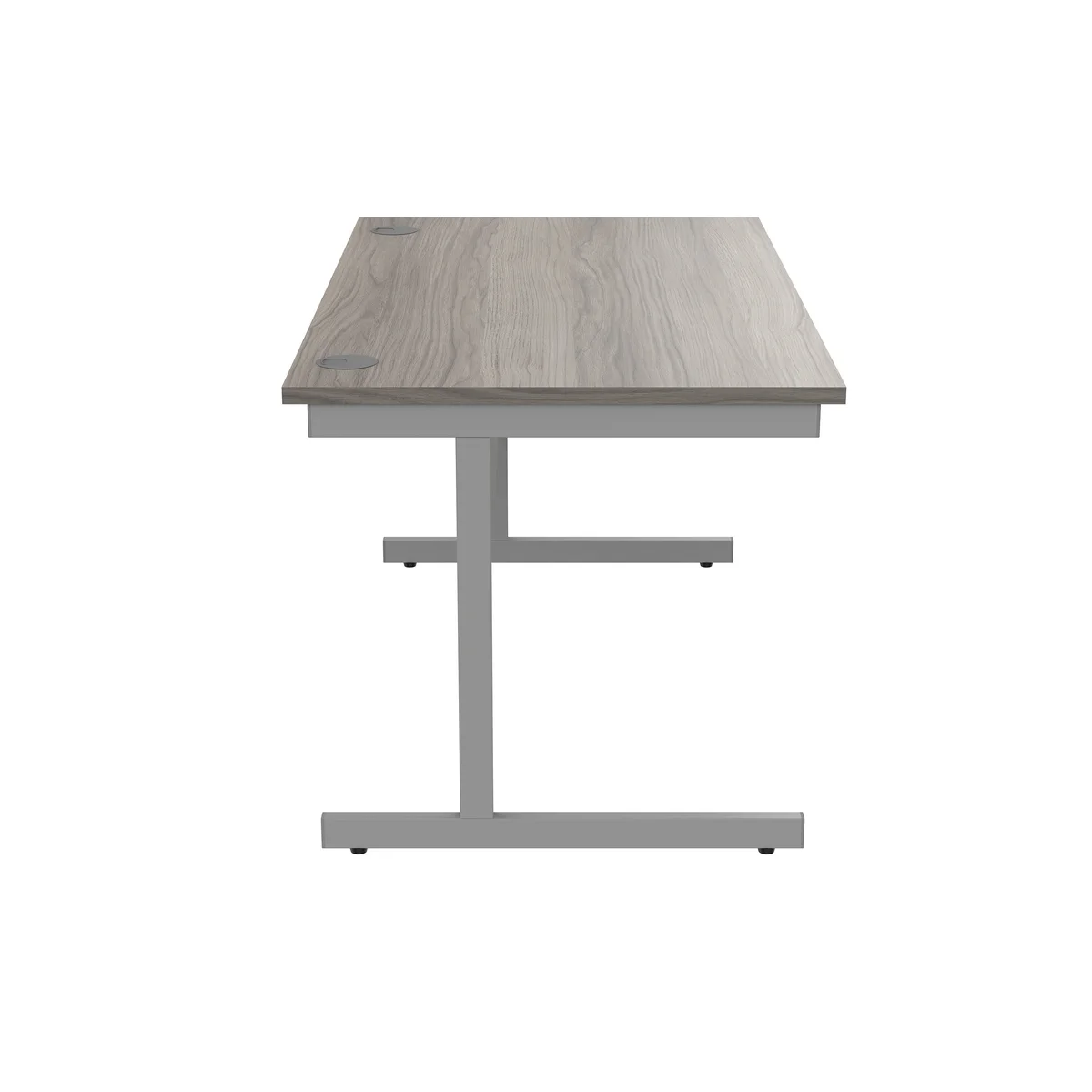 Astin Rectangular Single Upright Cantilever Desk 1400x800x730mm Alaskan Grey Oak/Silver KF803687 - Image 2