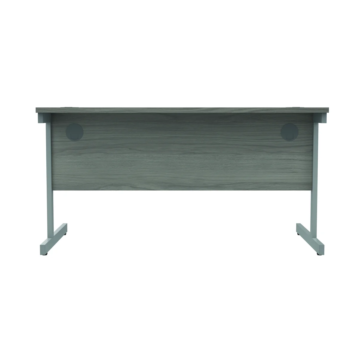 Astin Rectangular Single Upright Cantilever Desk 1400x800x730mm Alaskan Grey Oak/Silver KF803687 - Image 4
