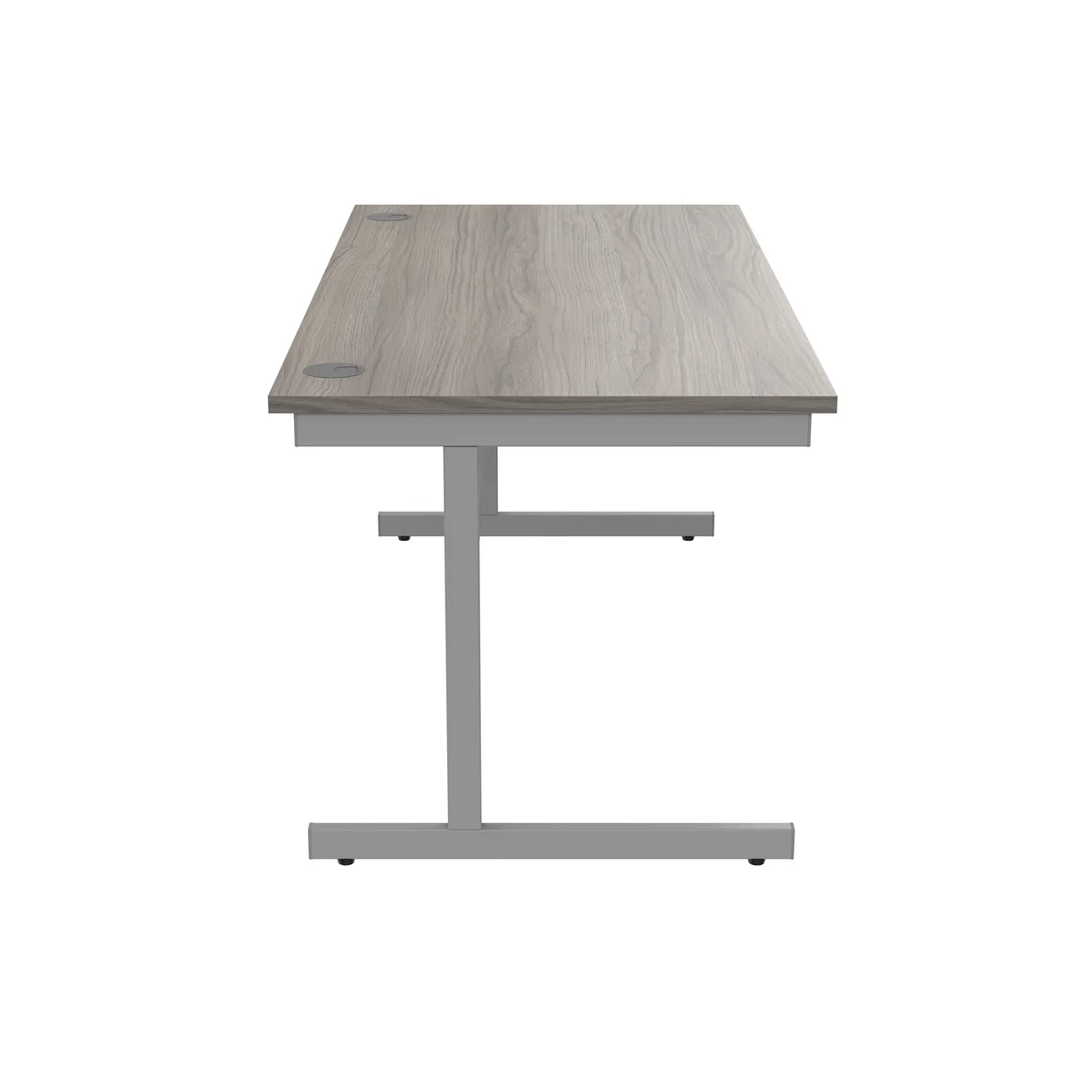 Astin Rectangular Single Upright Cantilever Desk 1600x800x730mm Alaskan Grey Oak/Silver KF803697 - Image 2