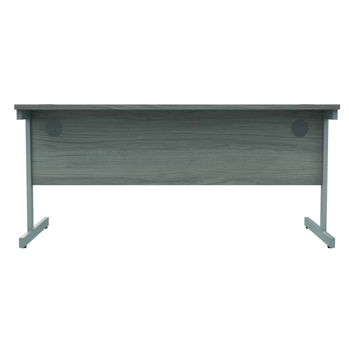 Astin Rectangular Single Upright Cantilever Desk 1600x800x730mm Alaskan Grey Oak/Silver KF803697 - Image 4