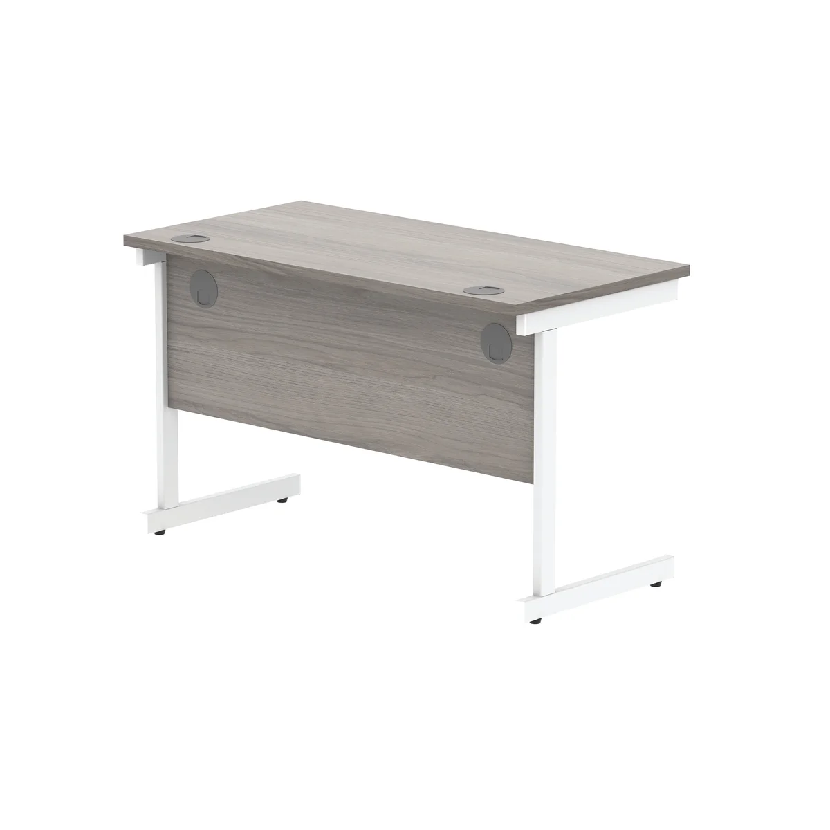 Astin Rectangular Single Upright Cantilever Desk 1200x600x730 Alaskan Grey Oak/Arctic White KF803707 - Image 3