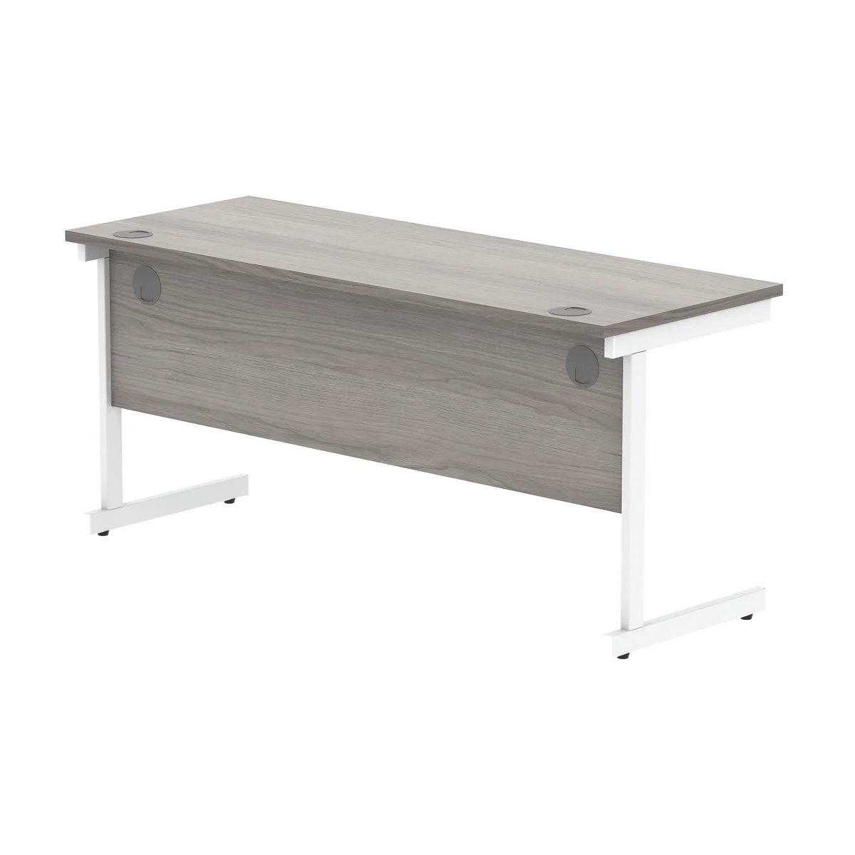 Astin Rectangular Single Upright Cantilever Desk 1600x600x730 Alaskan Grey Oak/Arctic White KF803727 - Image 3