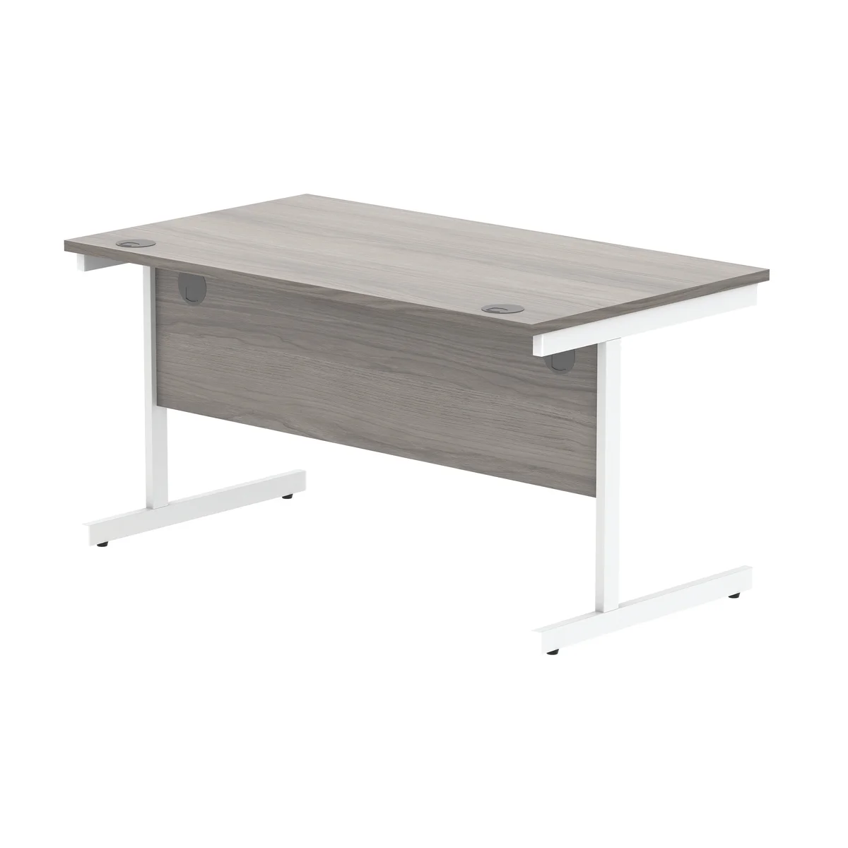 Astin Rectangular Single Upright Cantilever Desk 1400x800x730 Alaskan Grey Oak/Arctic White KF803747 - Image 3