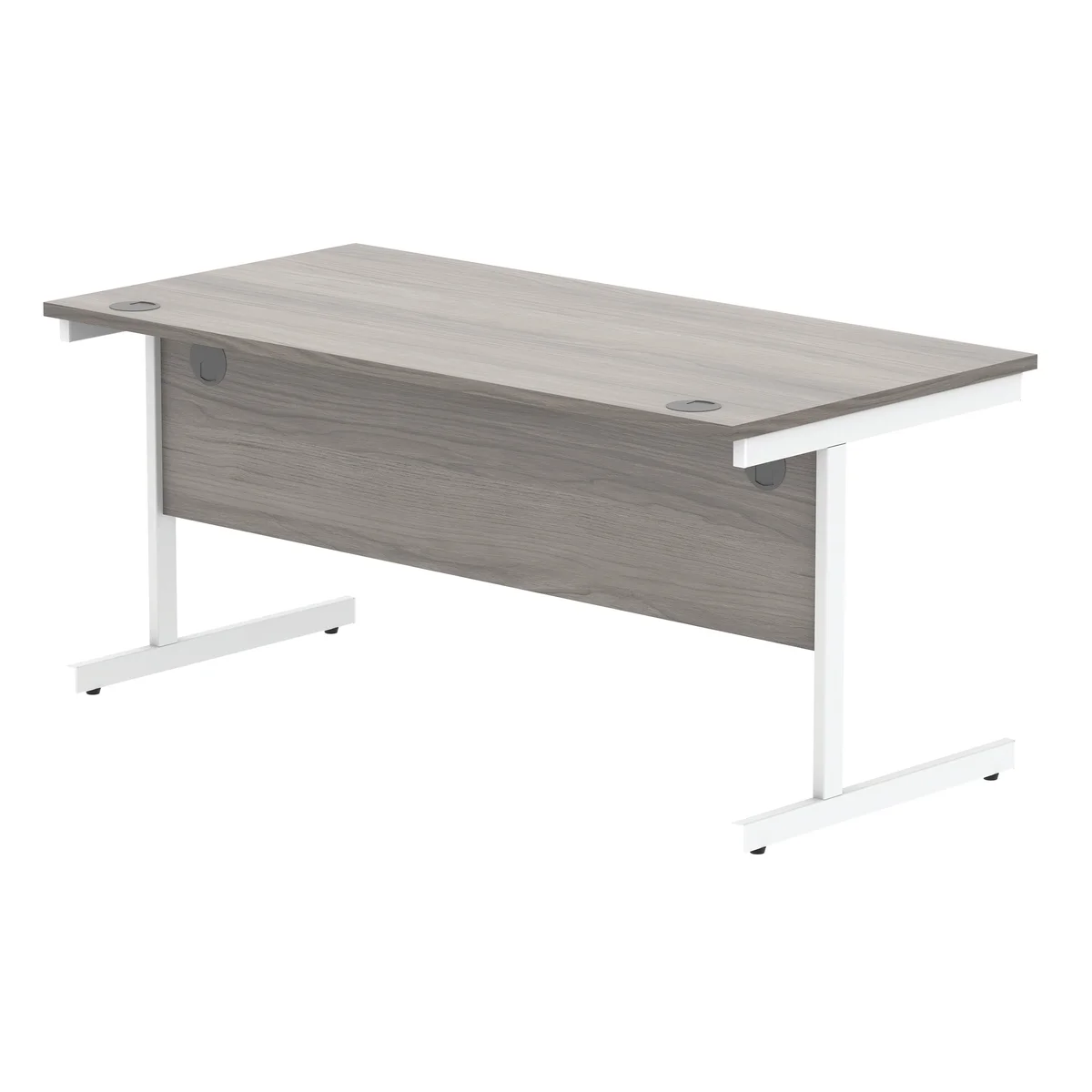 Astin Rectangular Single Upright Cantilever Desk 1600x800x730 Alaskan Grey Oak/Arctic White KF803767 - Image 3