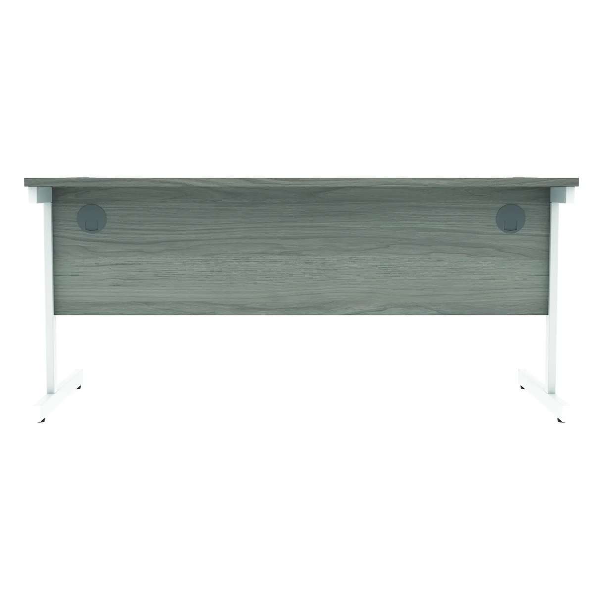 Astin Rectangular Single Upright Cantilever Desk 1600x800x730 Alaskan Grey Oak/Arctic White KF803767 - Image 4
