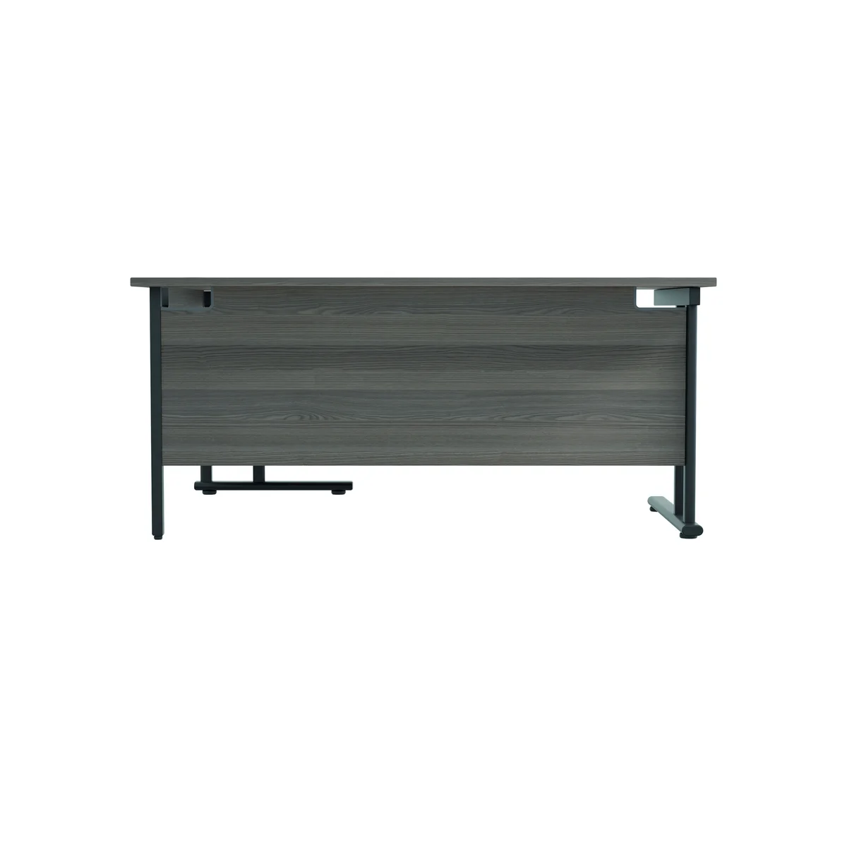 Jemini Radial Right Hand Double Upright Cantilever Desk 1800x1200x730mm Grey Oak/Black KF803812 - Image 4