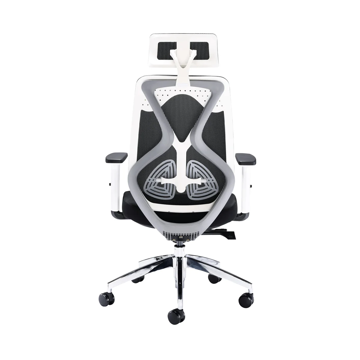 Arista Stealth High Back Chair with Headrest Adjustable Arms Black/White KF80382 - Image 3