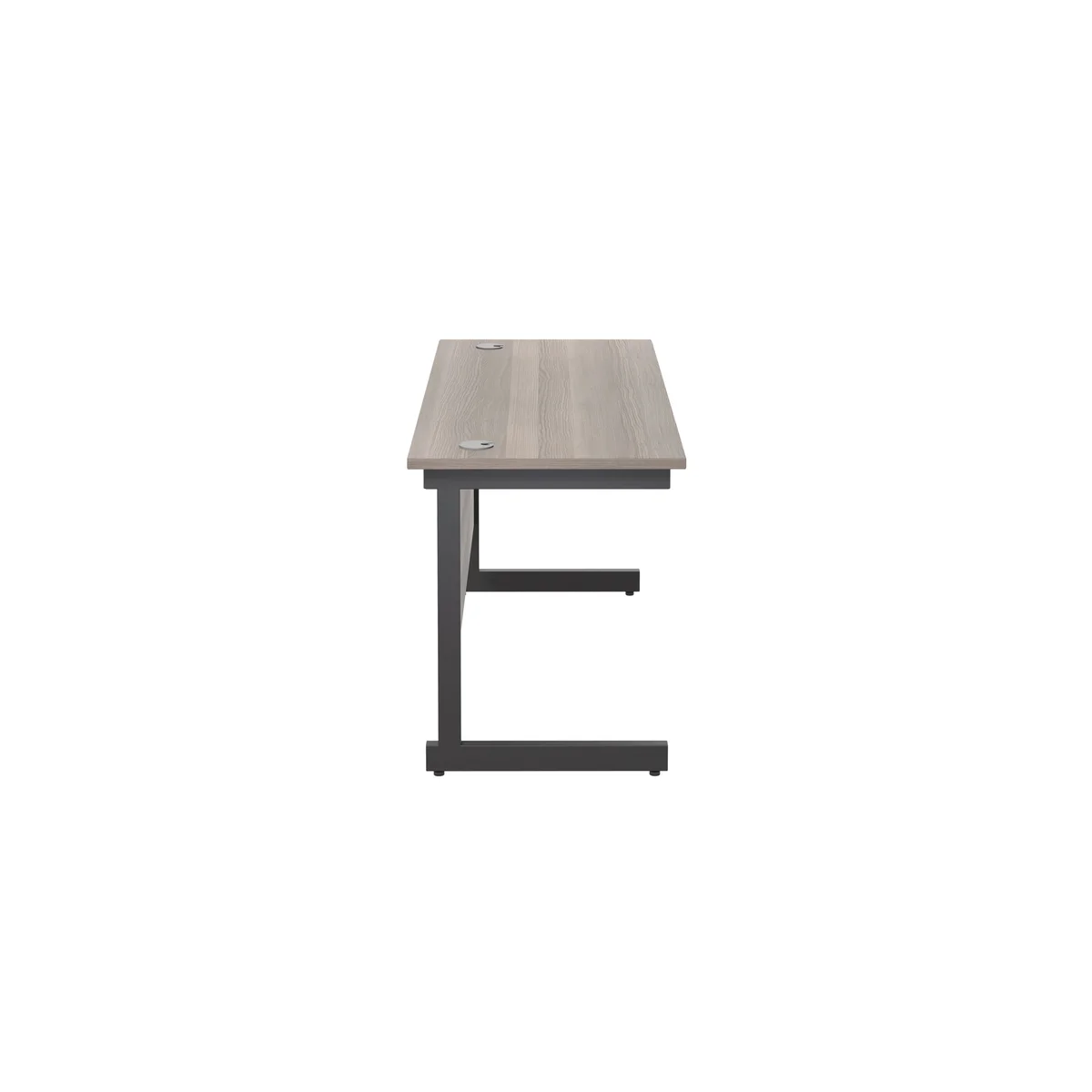 Jemini Rectangular Single Upright Cantilever Desk 1200x600x730mm Grey Oak/Black KF803881 - Image 2