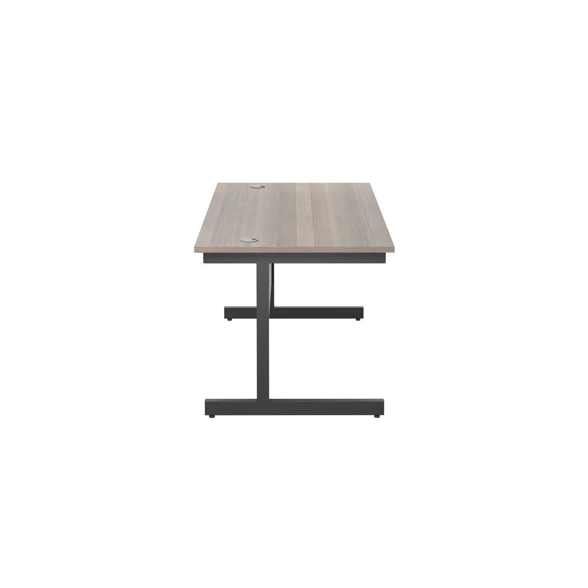 Jemini Rectangular Single Upright Cantilever Desk 1200x800x730mm Grey Oak/Black KF803959 - Image 2