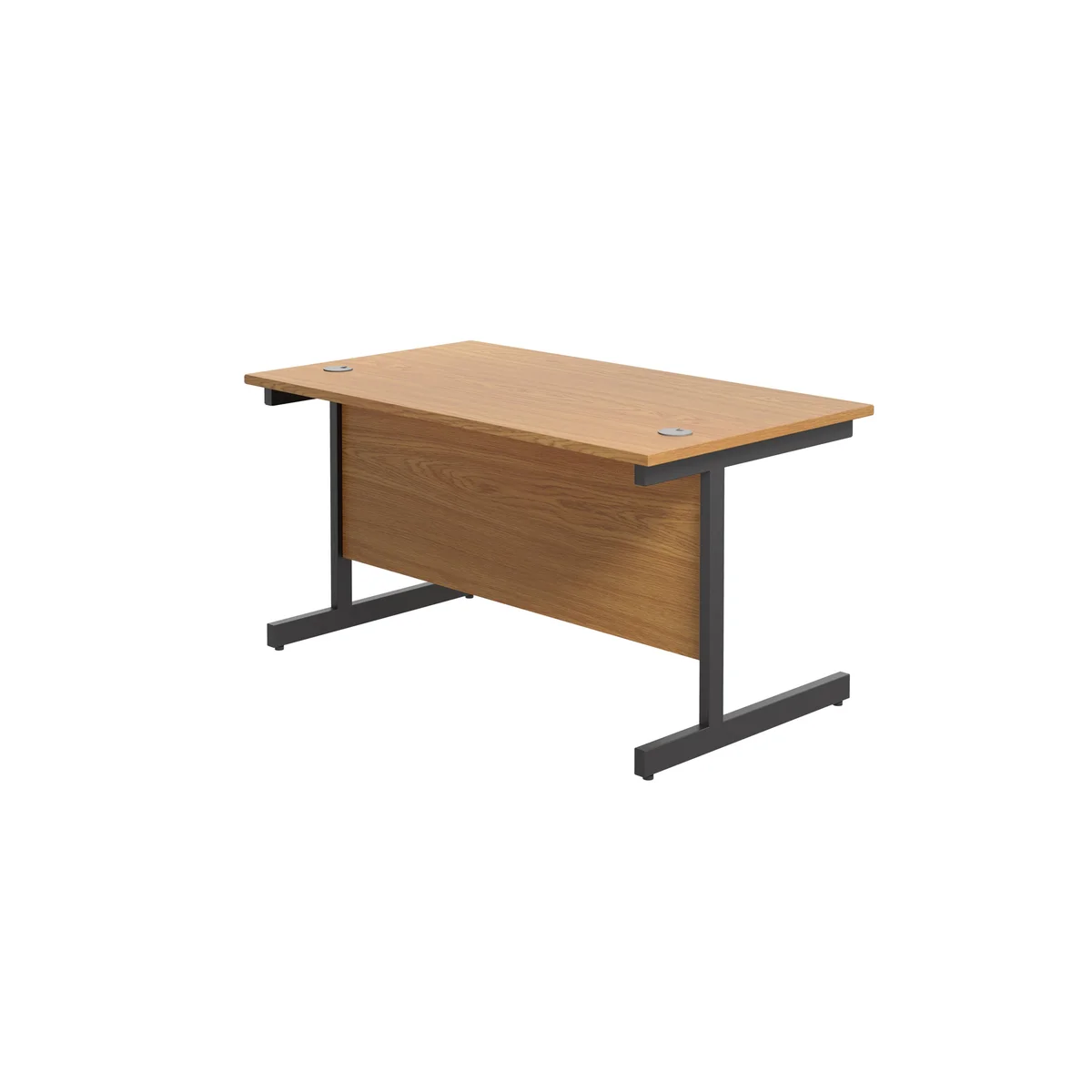 Jemini Rectangular Single Upright Cantilever Desk 1200x800x730mm Nova Oak/Black KF803973 - Image 3