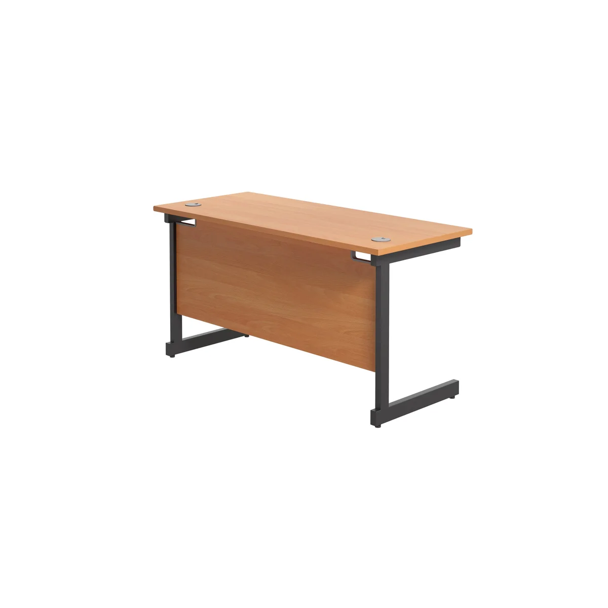 Jemini Rectangular Single Upright Cantilever Desk 1400x600x730mm Beech/Black KF803997 - Image 3