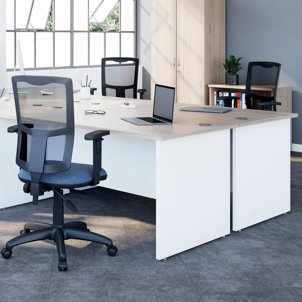 Jemini Radial Right Hand Panel End Desk 1600x1200x730mm White KF805090 - Image 3