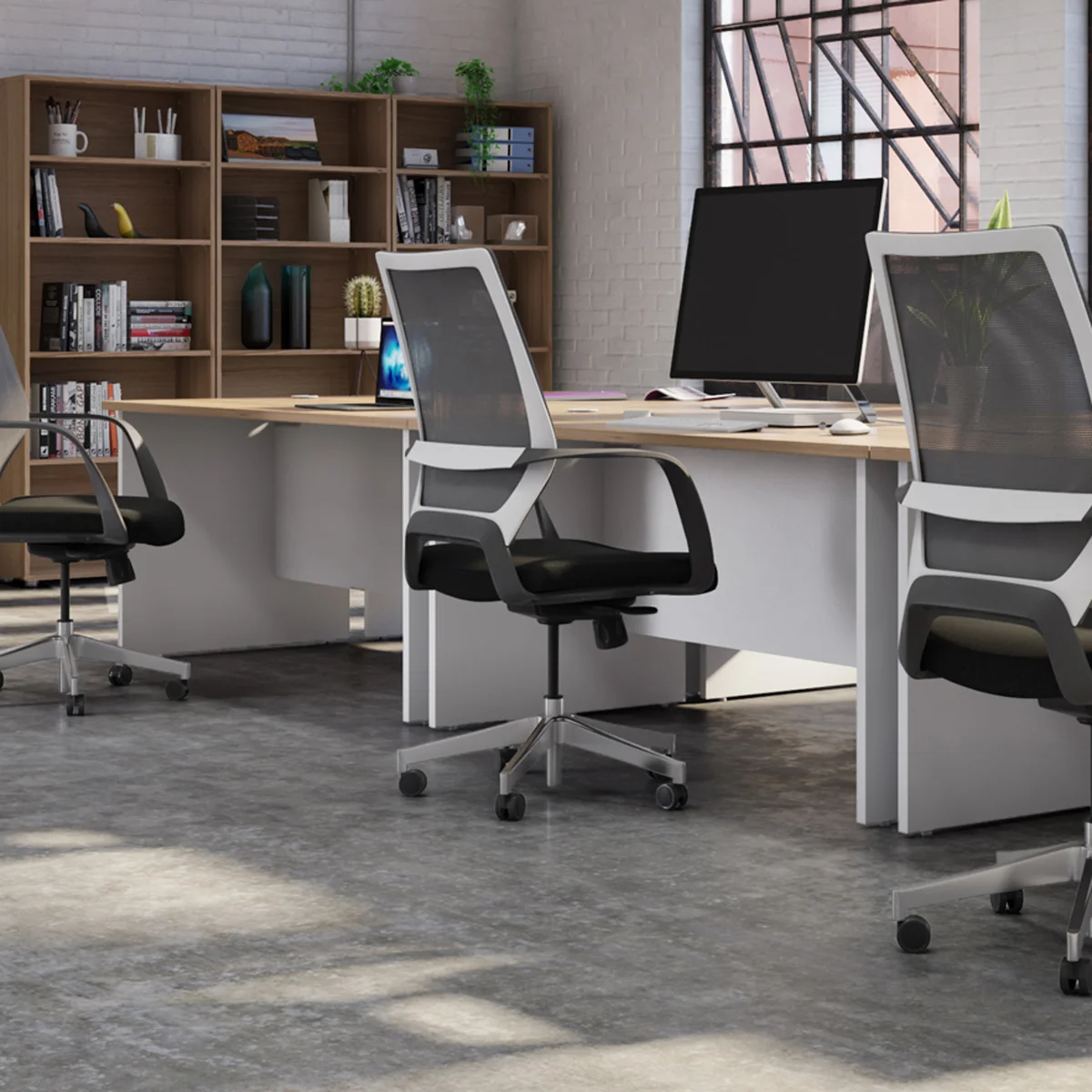 Jemini Radial Right Hand Panel End Desk 1600x1200x730mm White KF805090 - Image 4