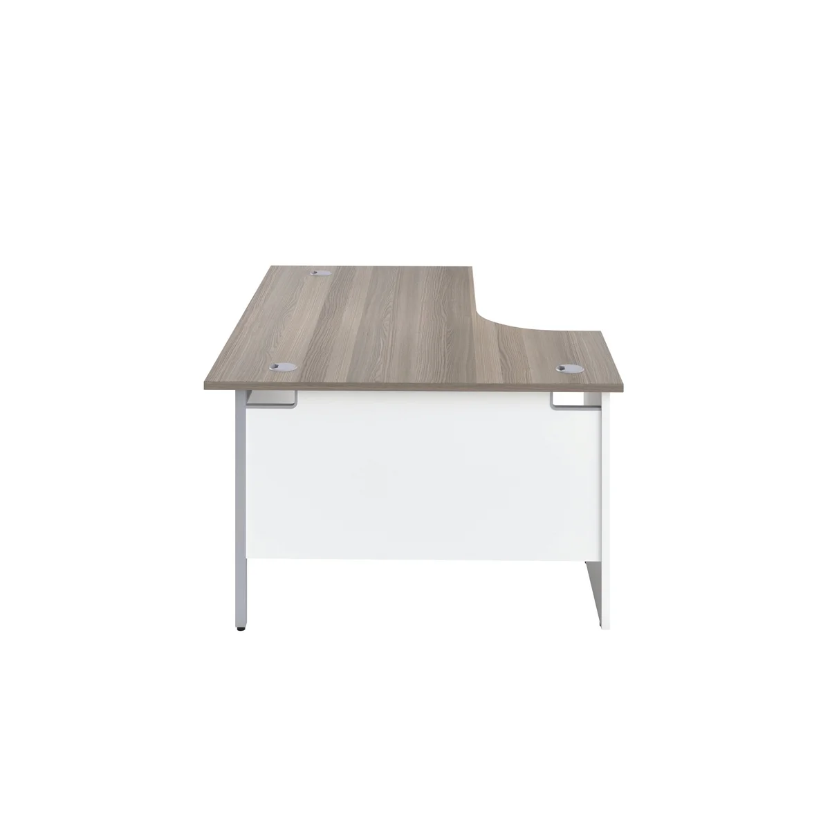 Jemini Switch Radial Left Hand Desk 1600x1200x730mm Grey Oak KF805373 - Image 2