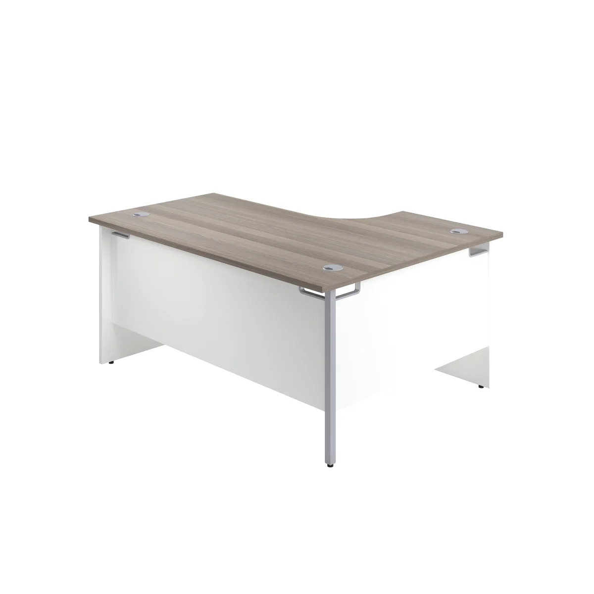 Jemini Switch Radial Left Hand Desk 1600x1200x730mm Grey Oak KF805373 - Image 3