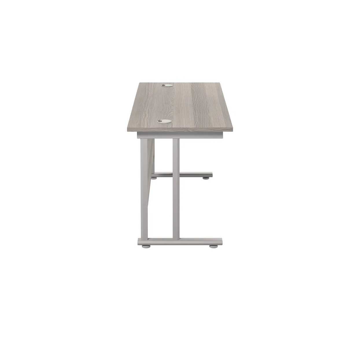 Jemini Rectangular Cantilever Desk 1200x600x730mm Grey Oak/Silver KF806219 - Image 2
