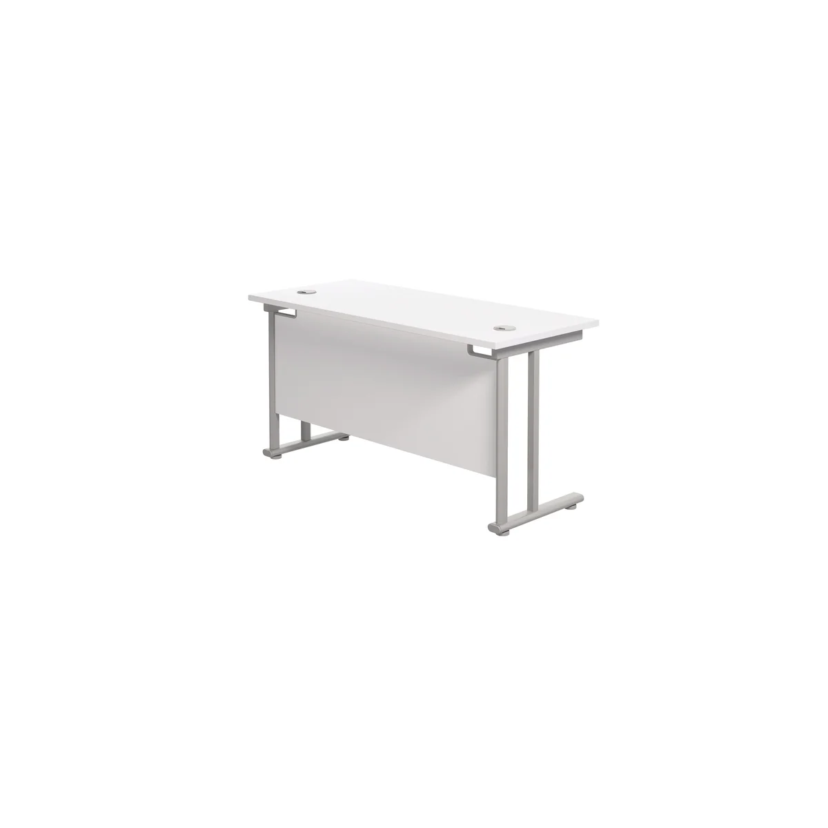 Jemini Rectangular Cantilever Desk 1200x600x730mm White/Silver KF806233 - Image 3