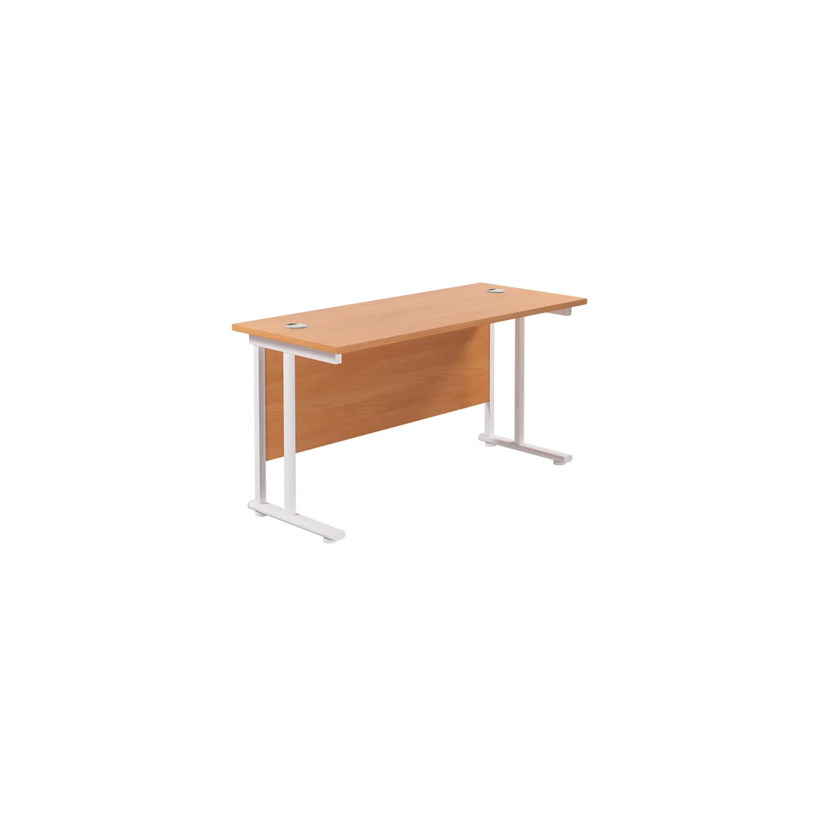 Jemini Rectangular Cantilever Desk 1200x600x730mm Beech/White KF806264 - Image 1
