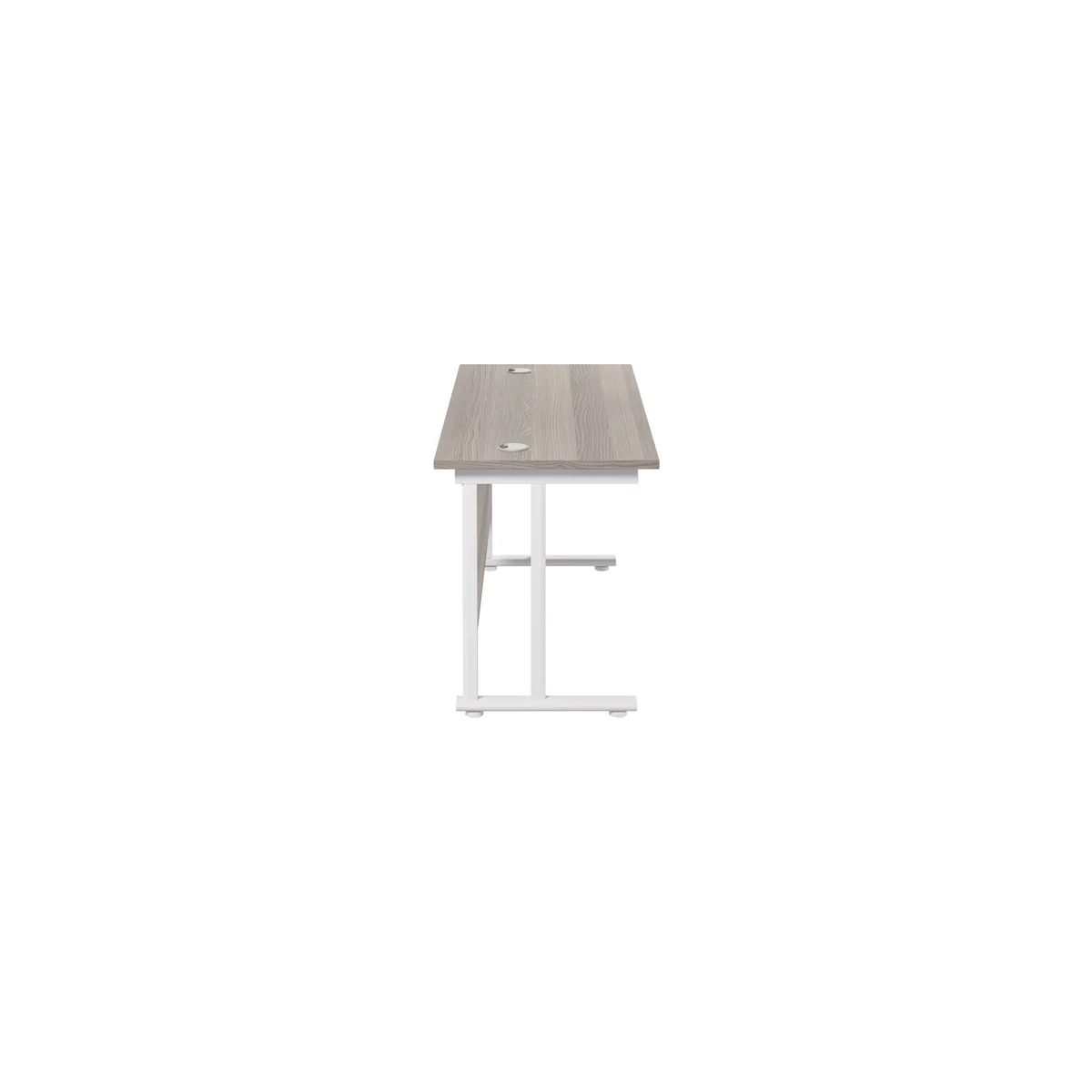 Jemini Rectangular Cantilever Desk 1200x600x730mm Grey Oak/White KF806271 - Image 2