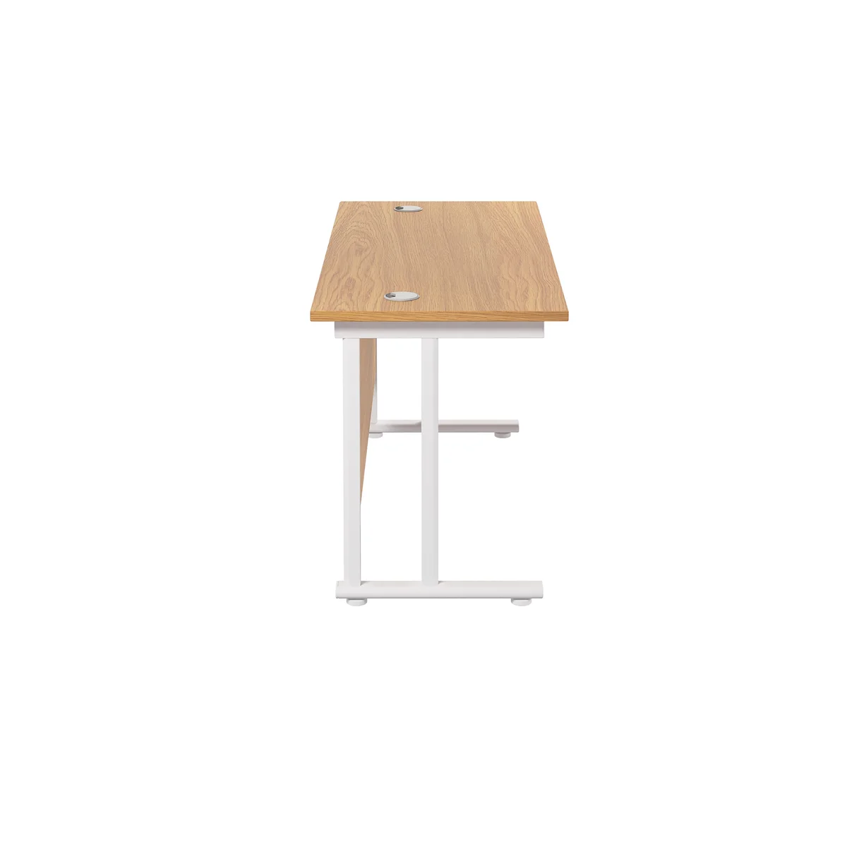 Jemini Rectangular Cantilever Desk 1200x600x730mm Nova Oak/White KF806288 - Image 2