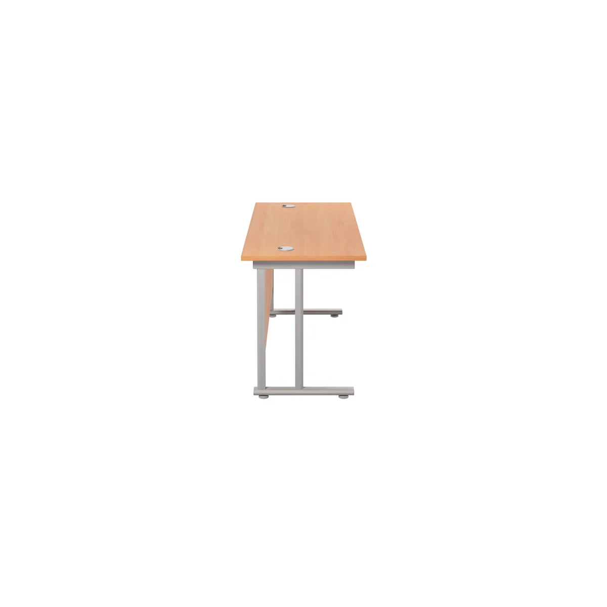 Jemini Rectangular Cantilever Desk 1400x600x730mm Beech/Silver KF806325 - Image 2