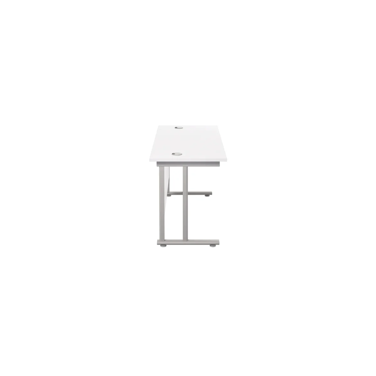 Jemini Rectangular Cantilever Desk 1400x600x730mm White/Silver KF806356 - Image 2
