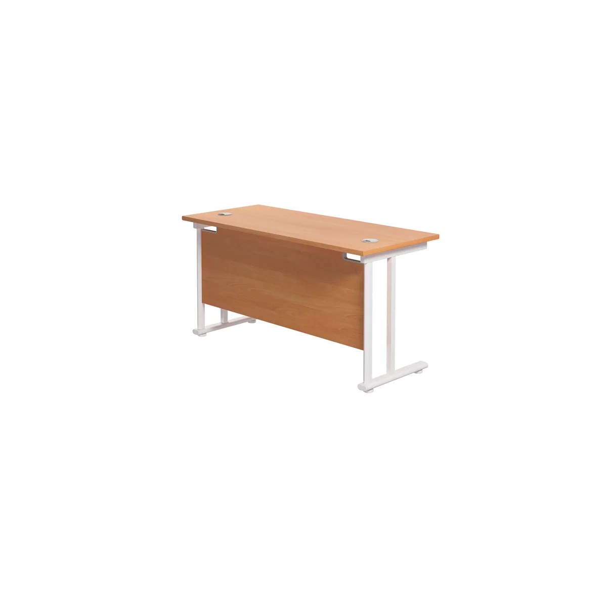 Jemini Rectangular Cantilever Desk 1400x600x730mm Beech/White KF806387 - Image 3