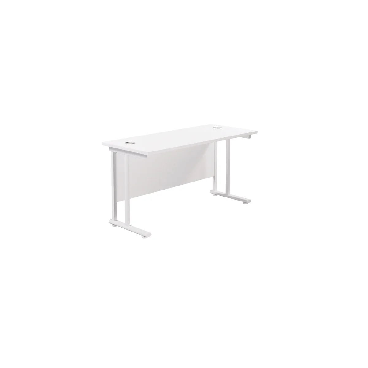 Jemini Rectangular Cantilever Desk 1400x600x730mm White/White KF806417 - Image 1