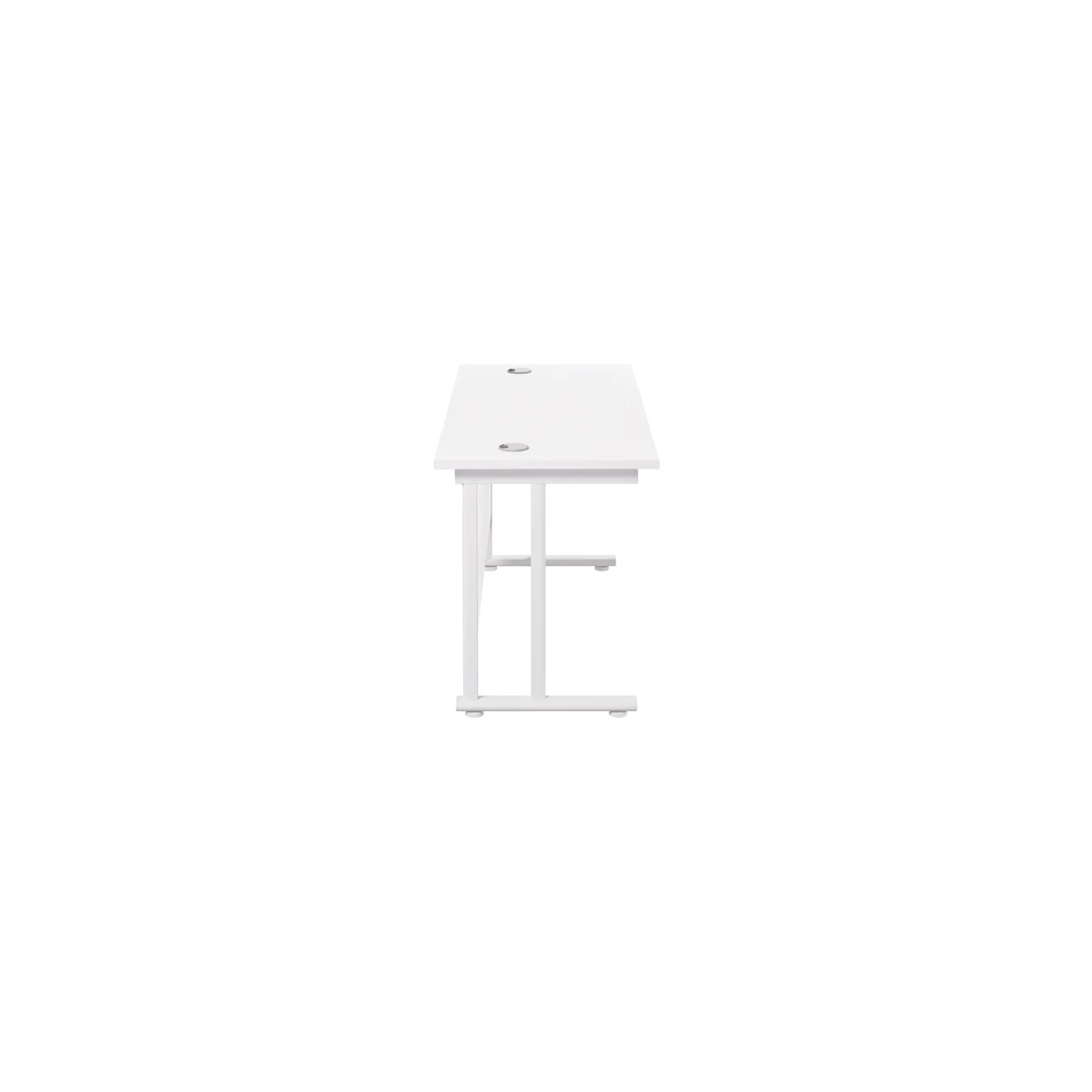 Jemini Rectangular Cantilever Desk 1400x600x730mm White/White KF806417 - Image 2