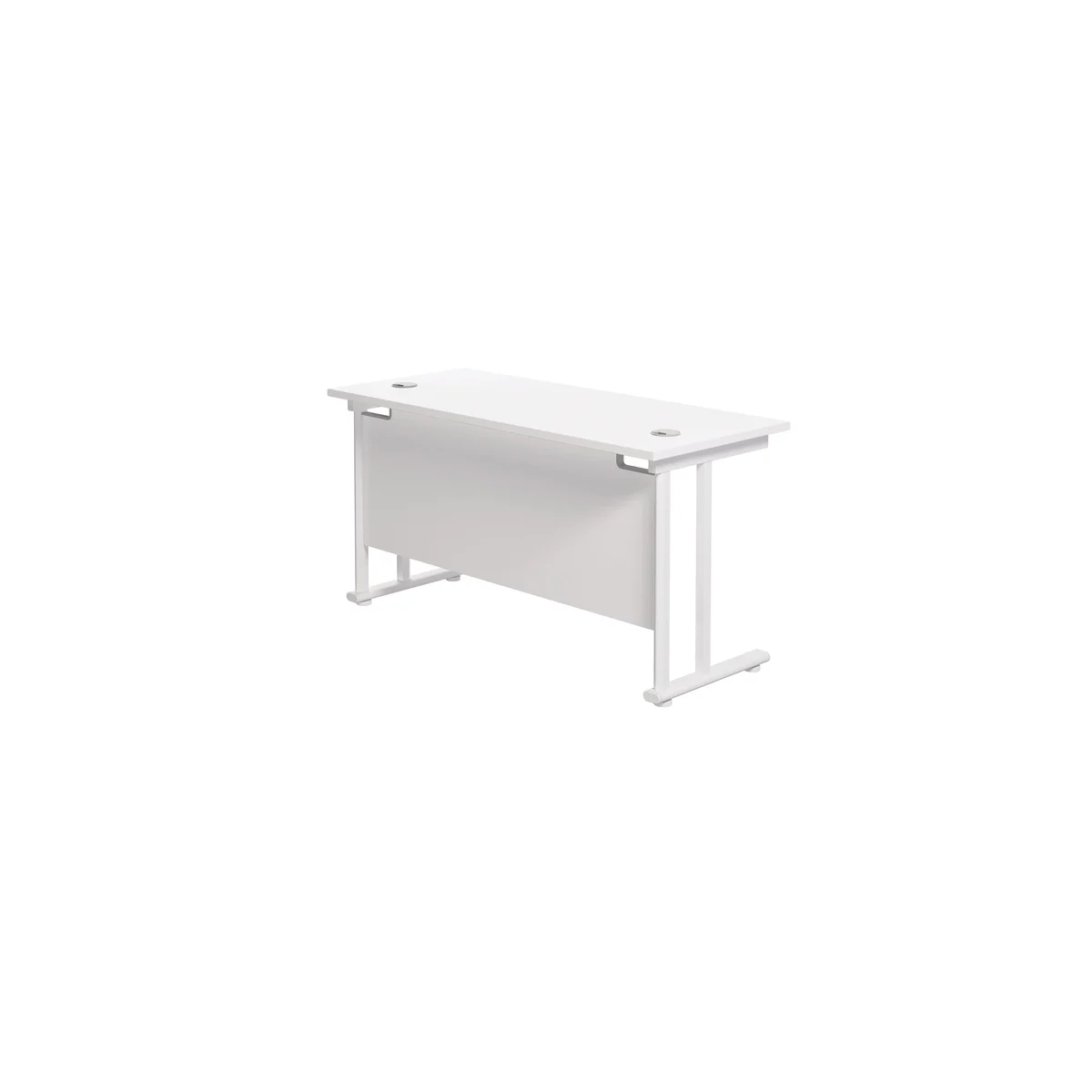 Jemini Rectangular Cantilever Desk 1400x600x730mm White/White KF806417 - Image 3