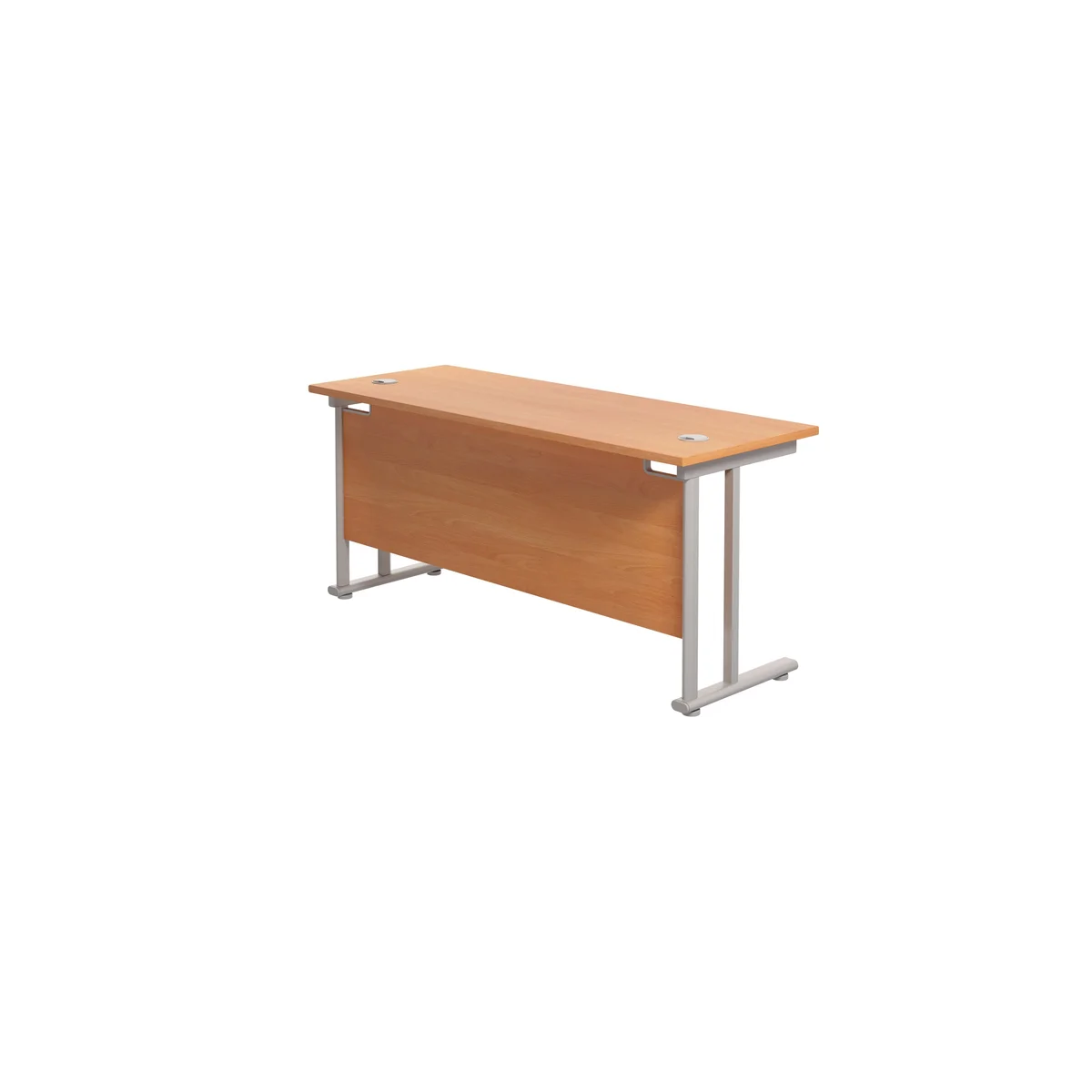 Jemini Rectangular Cantilever Desk 1600x600x730mm Beech/Silver KF806448 - Image 3