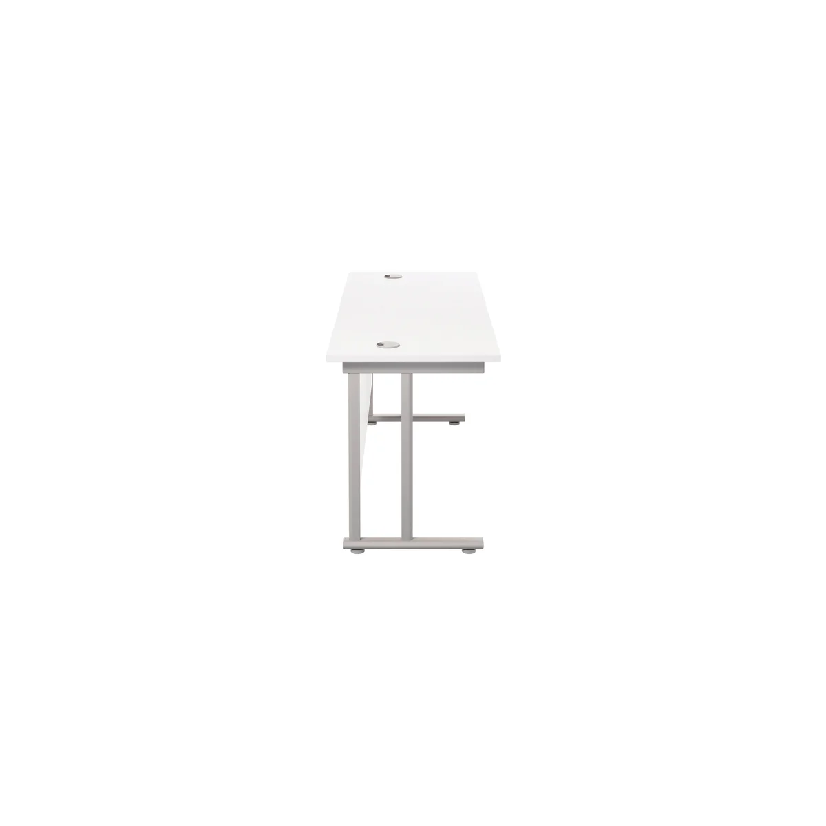 Jemini Rectangular Cantilever Desk 1600x600x730mm White/Silver KF806479 - Image 2