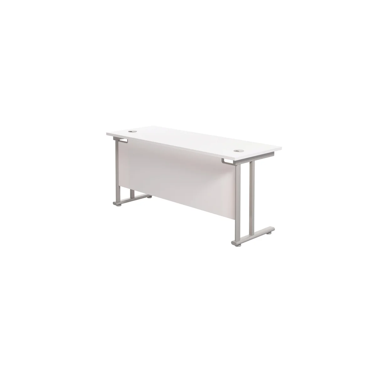 Jemini Rectangular Cantilever Desk 1600x600x730mm White/Silver KF806479 - Image 3