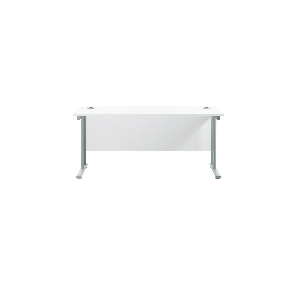 Jemini Rectangular Cantilever Desk 1600x600x730mm White/Silver KF806479 - Image 4