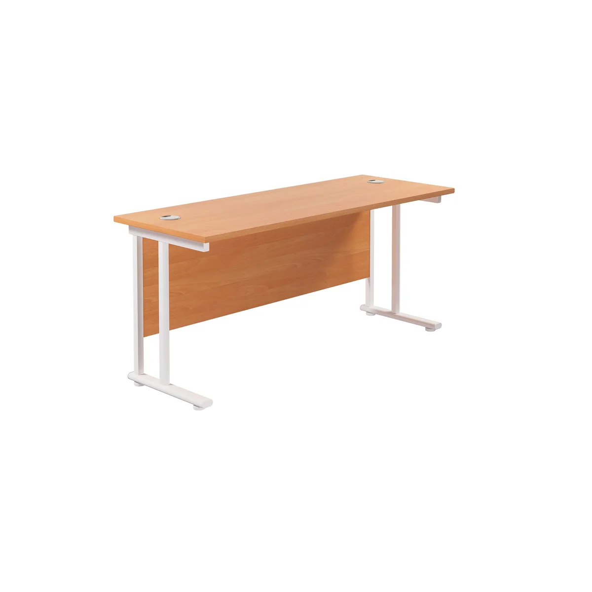 Jemini Rectangular Cantilever Desk 1600x600x730mm Beech/White KF806509 - Image 1