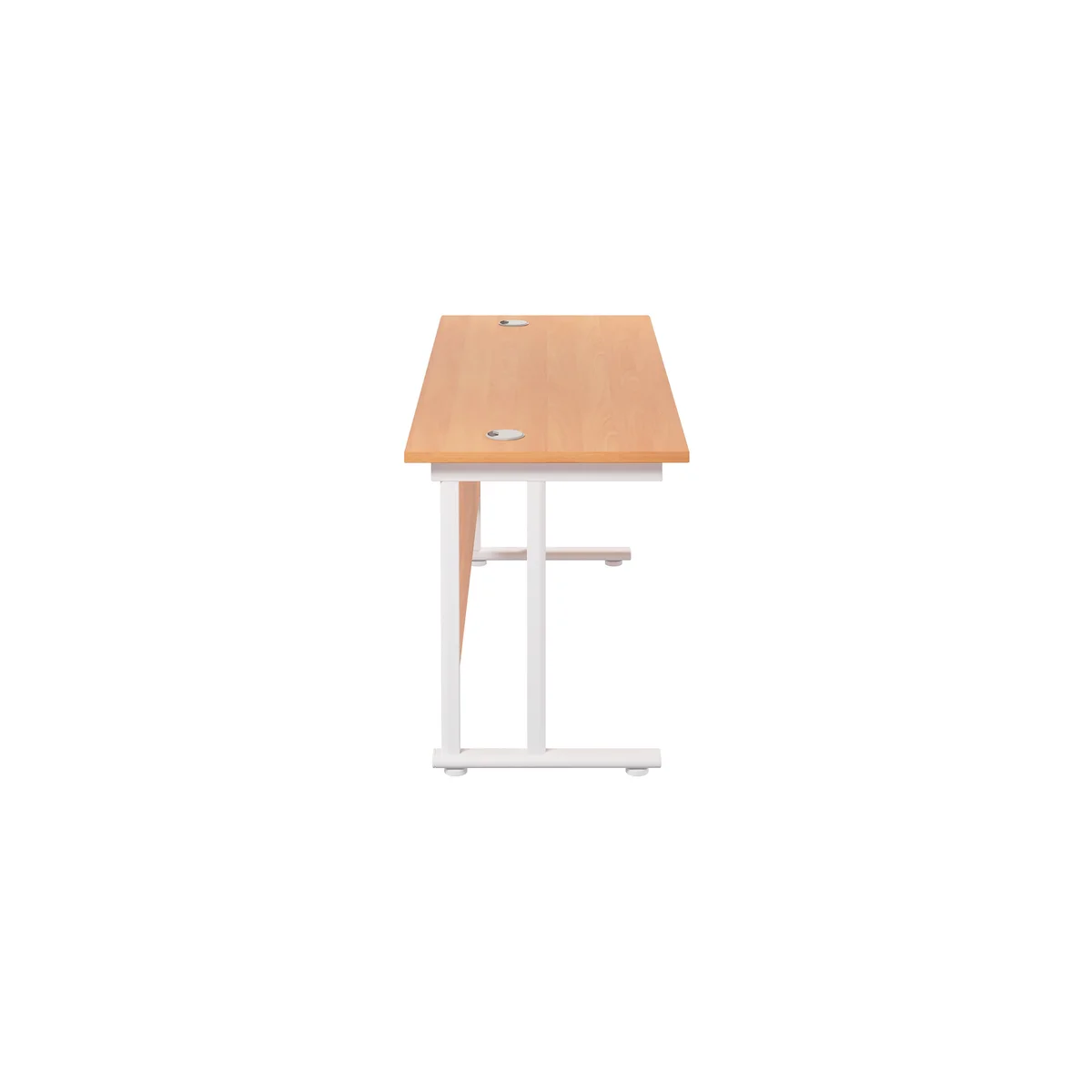 Jemini Rectangular Cantilever Desk 1600x600x730mm Beech/White KF806509 - Image 2