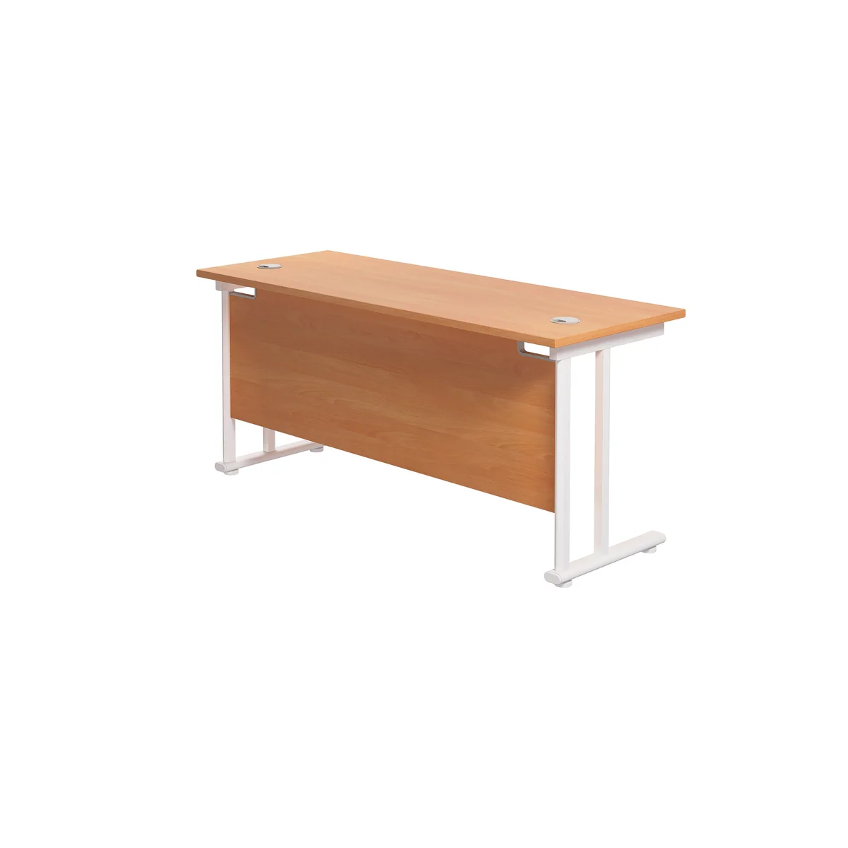 Jemini Rectangular Cantilever Desk 1600x600x730mm Beech/White KF806509 - Image 3