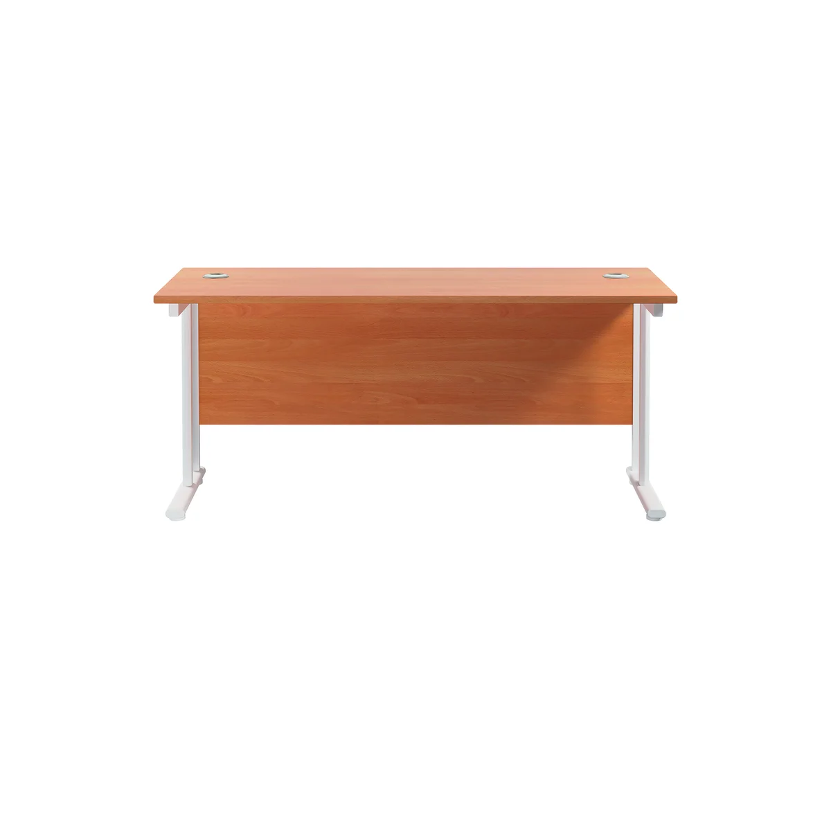 Jemini Rectangular Cantilever Desk 1600x600x730mm Beech/White KF806509 - Image 4