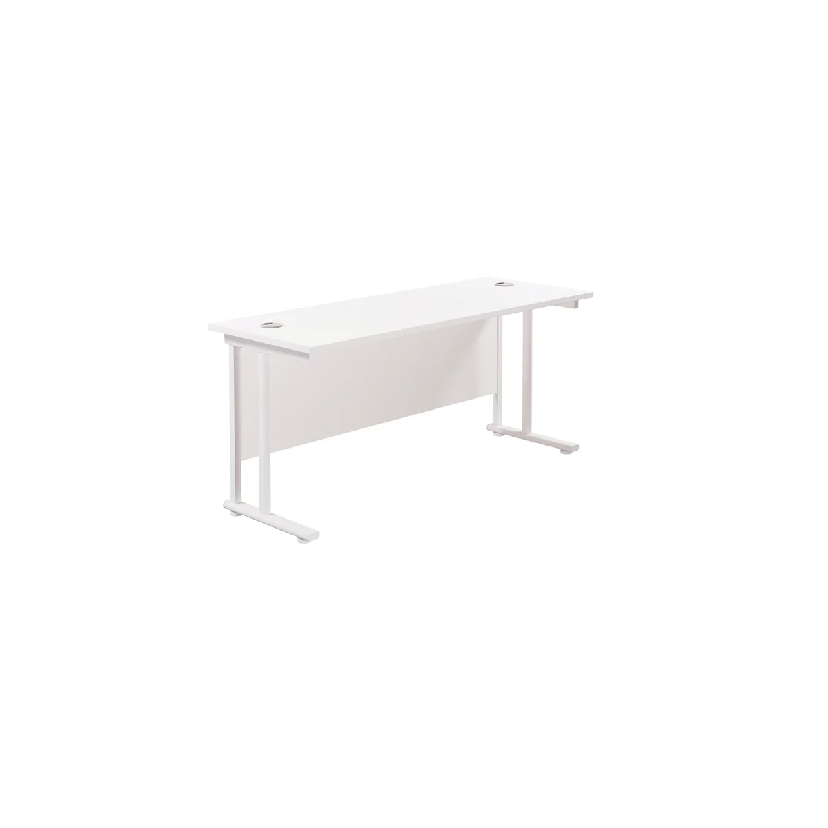 Jemini Rectangular Cantilever Desk 1600x600x730mm White/White KF806530 - Image 1