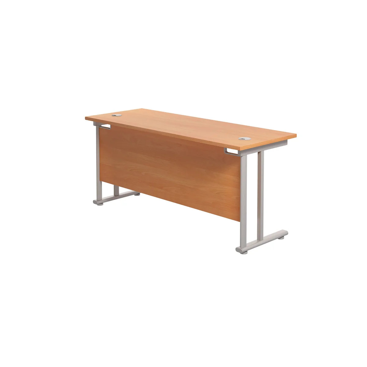 Jemini Rectangular Cantilever Desk 1800x600x730mm Beech/Silver KF806561 - Image 3